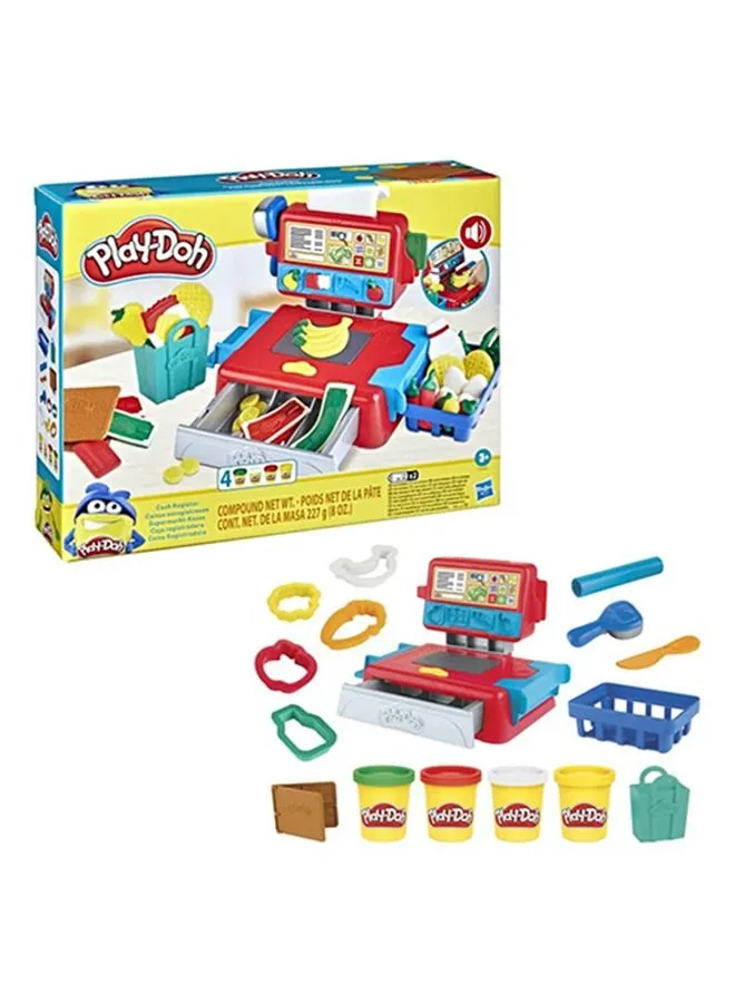 Play-Doh Cash Register Toy For Kids 3 Years And Up With Fun Sounds, Play Food Accessories, And 4 Non-Toxic Colors