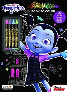Vampirina Bendon 43248 Black Paper Coloring & Activity Book with Crayons, Multicolor