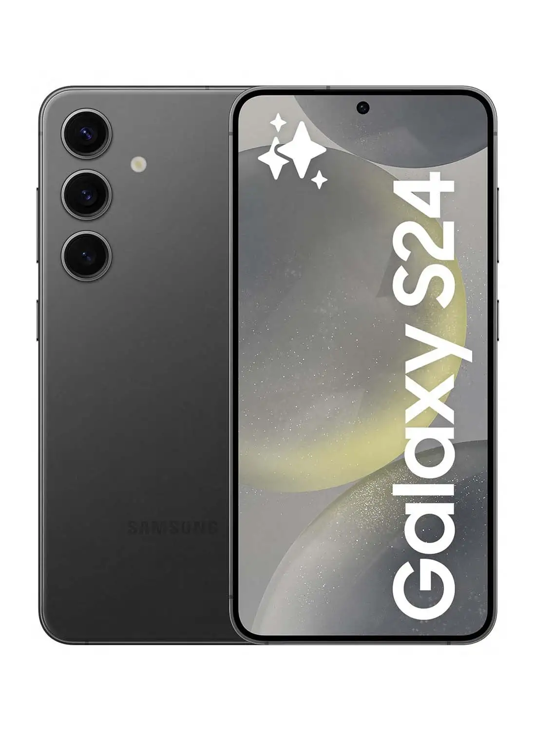 هاتف سامسونج جالاكسي S24 ثنائي الشريحة باللون الأسود وذاكرة الوصول العشوائي (RAM) سعة 8 جيجابايت وذاكرة تخزين داخلية 128 جيجابايت ويدعم تقنية 5G - إصدار الشرق الأوسط