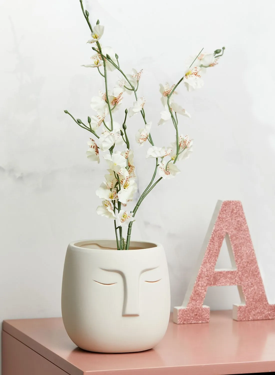 AURORA White Ceramic Face Planter
