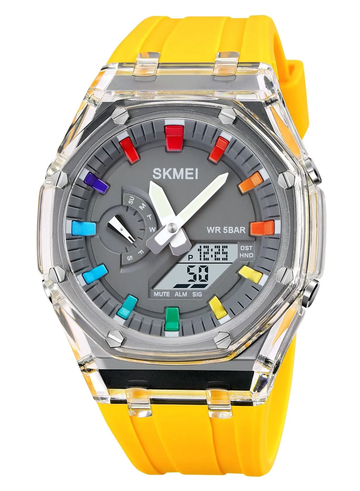SKMEI Men's Waterproof Fashion Watch Silicone Watch Band Yellow