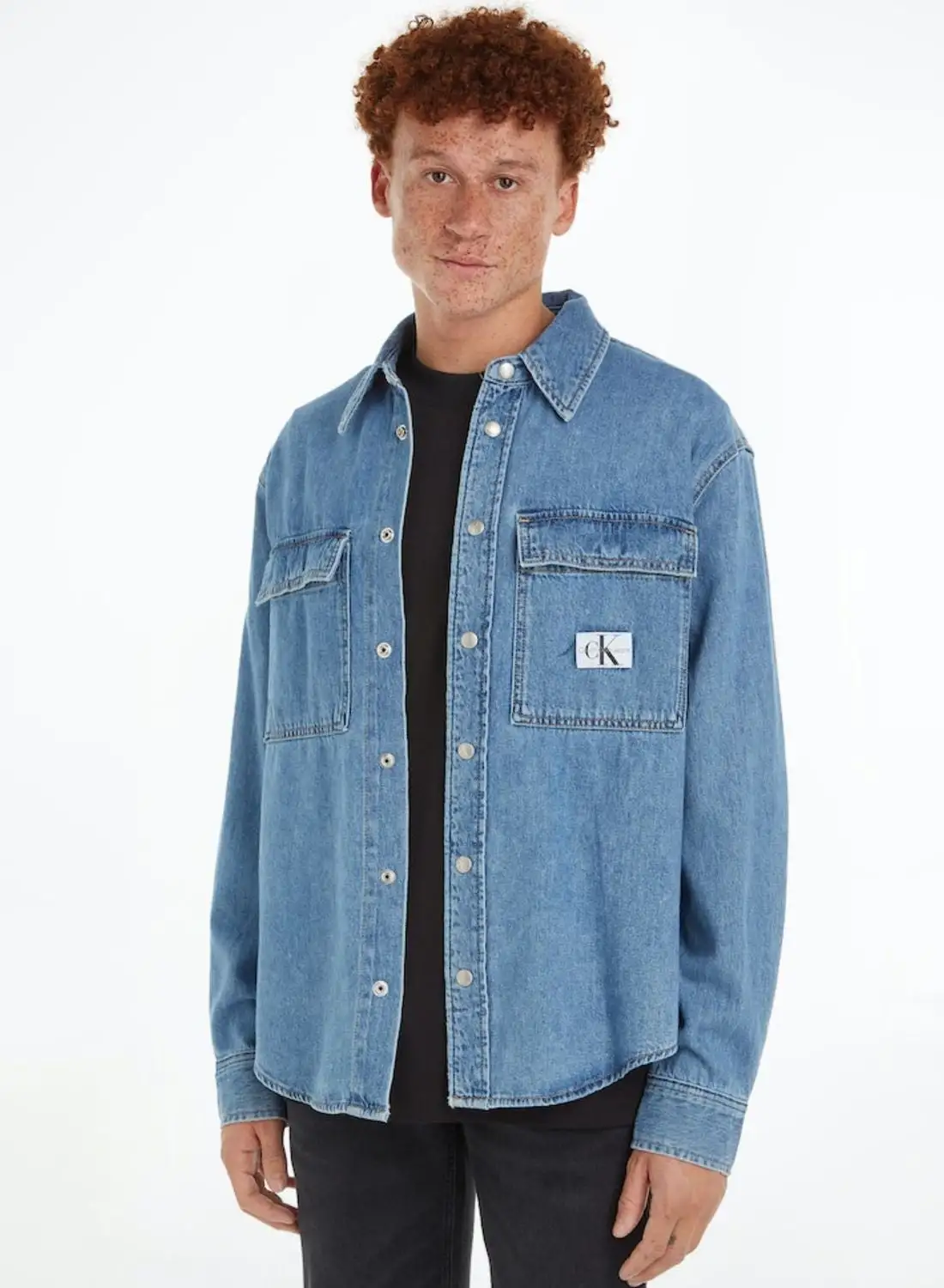Calvin Klein Jeans Mid Wash Regular Fit Denim Shirt