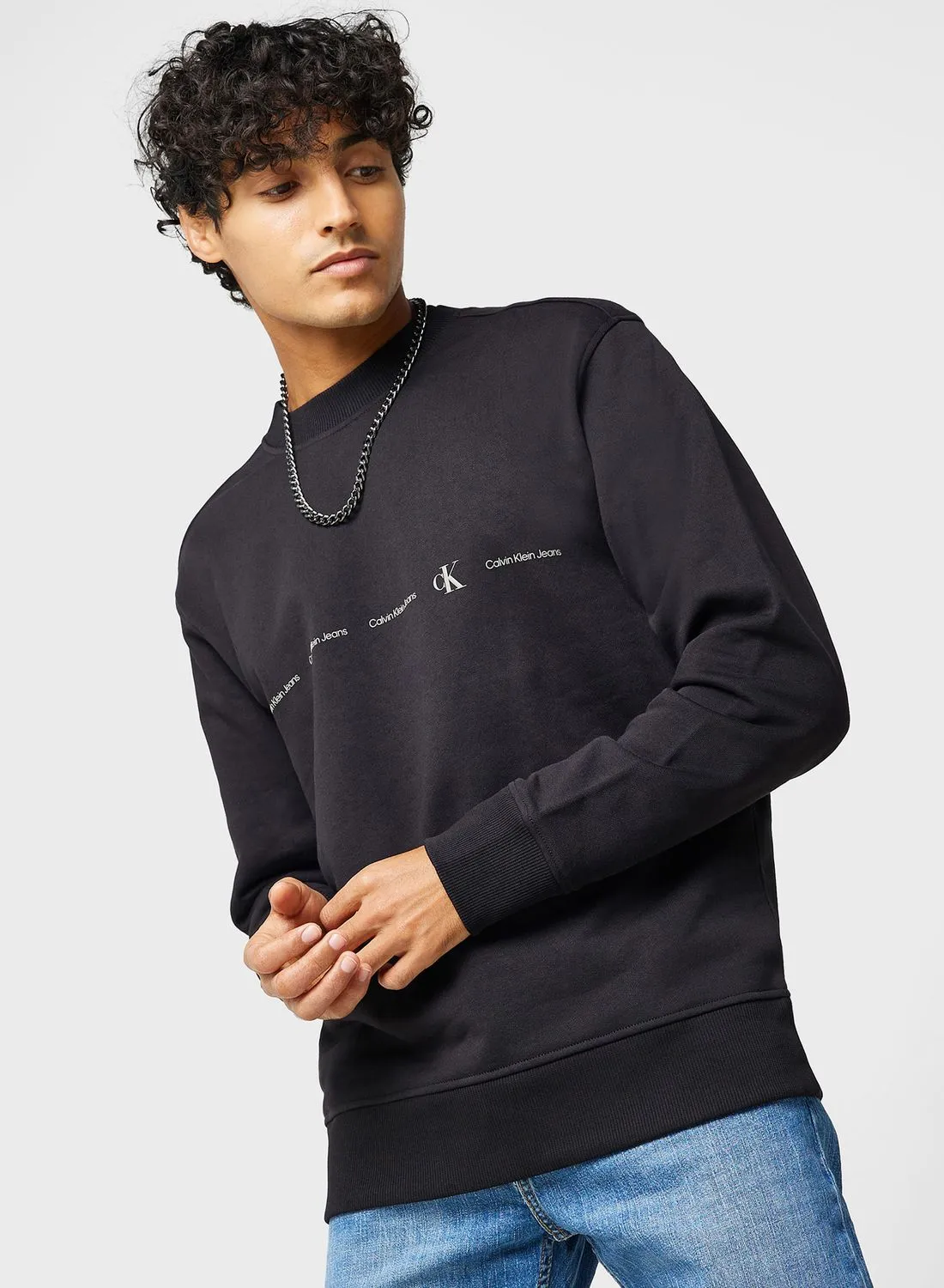 Calvin Klein Jeans Logo Crew Neck Sweatshirt