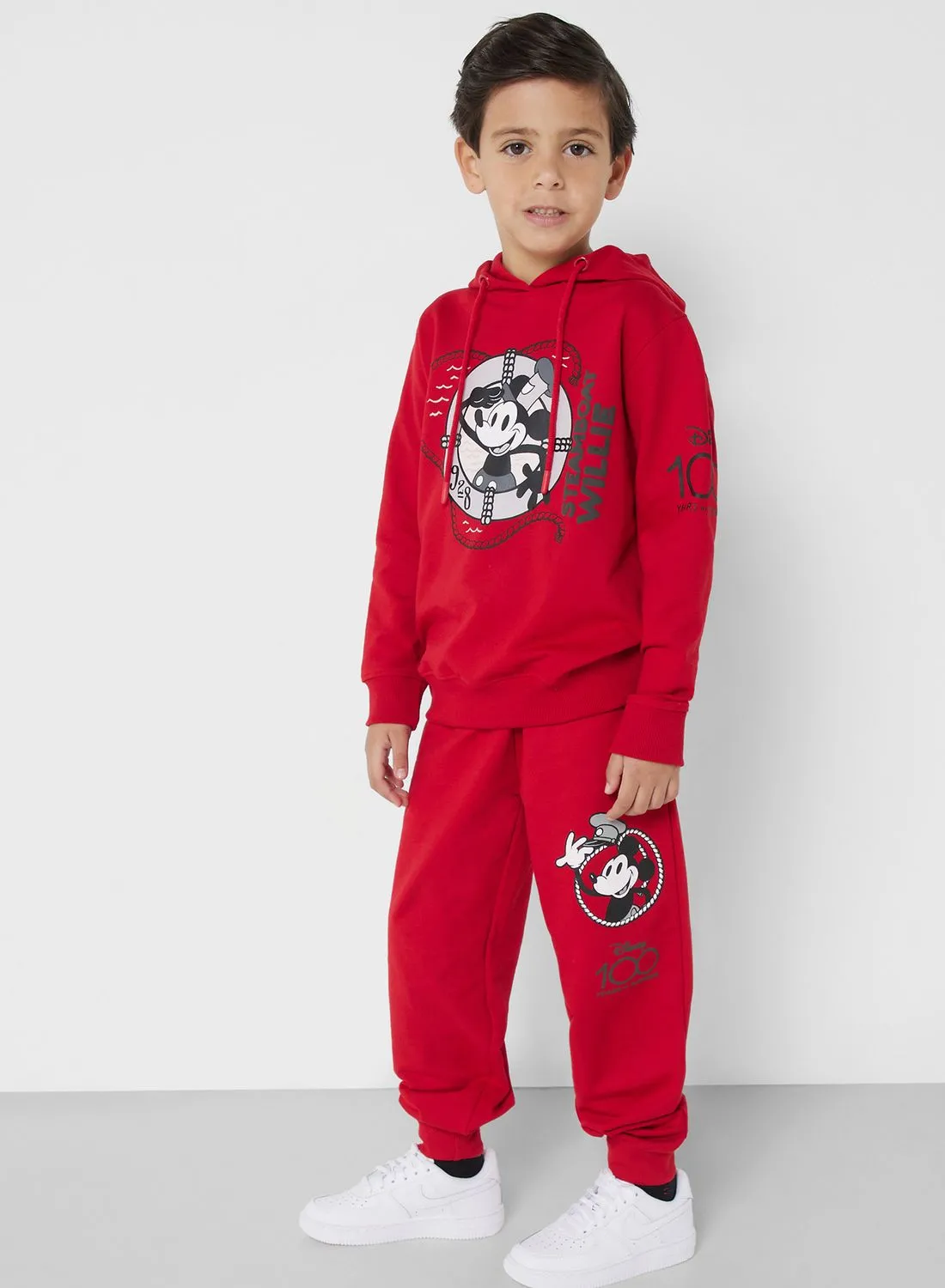 Disney Mickey Mouse Boys Mickey  Mouse Printed Hoodie And Jogger Set