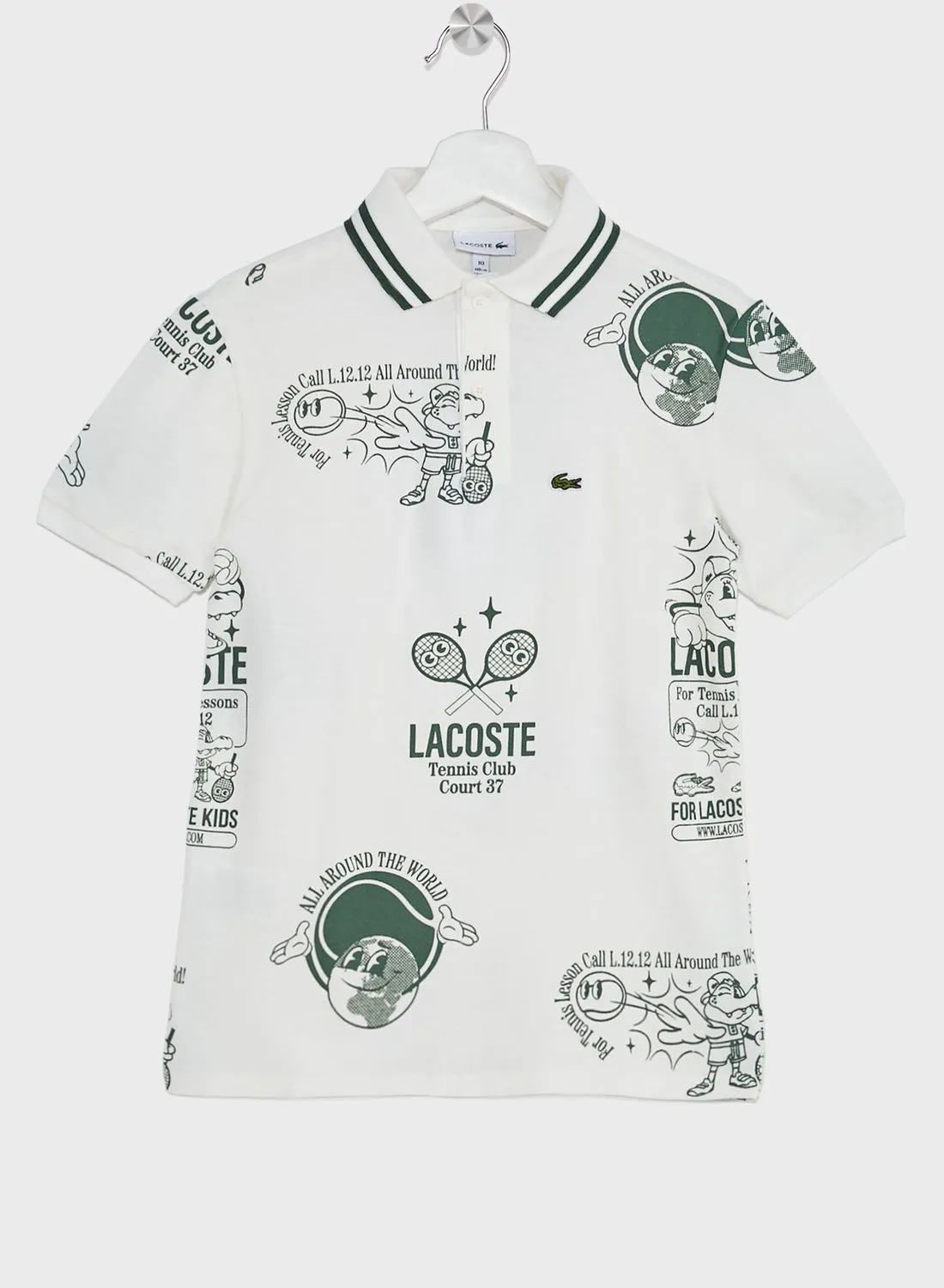 قميص بولو مطبوع للأطفال من لاكوست