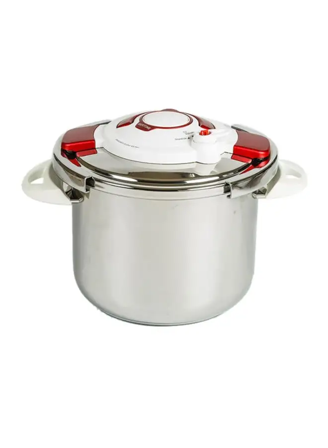 Badraig Stainless Steel Pressure Cooker White/Red/Silver 10Liters