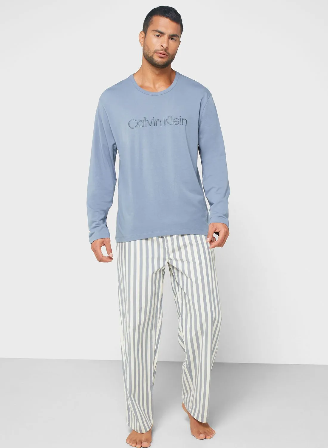 CALVIN KLEIN Logo Cre Neck T-Shirt And Pyjama Set