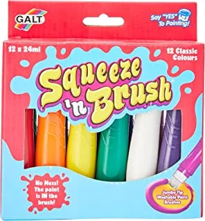 Galt Toys, Squeeze 'n Brush - 12 Classic Colours, Brush Colouring Pens, Ages 3 Years Plus