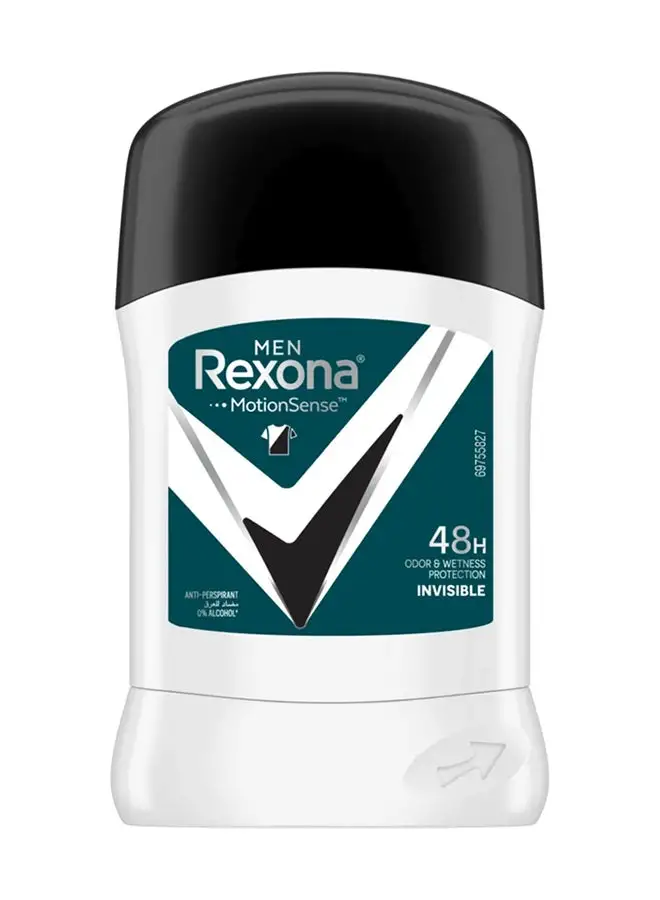 Rexona Men Antiperspirant Deodorant Stick 48 Hour Wetness And Odor Protection Invisible 40grams