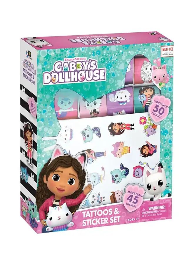 Gabby's Dollhouse Dollhouse Mosaic, Stickers And Tattoo Sets