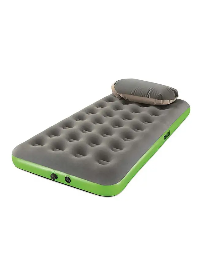 Bestway Pavillo Roll & Relax Airbed Twin 1.88m X 99cm X 22cm 26-67619 Polyester Grey/Green 188 x 99 x 22cm