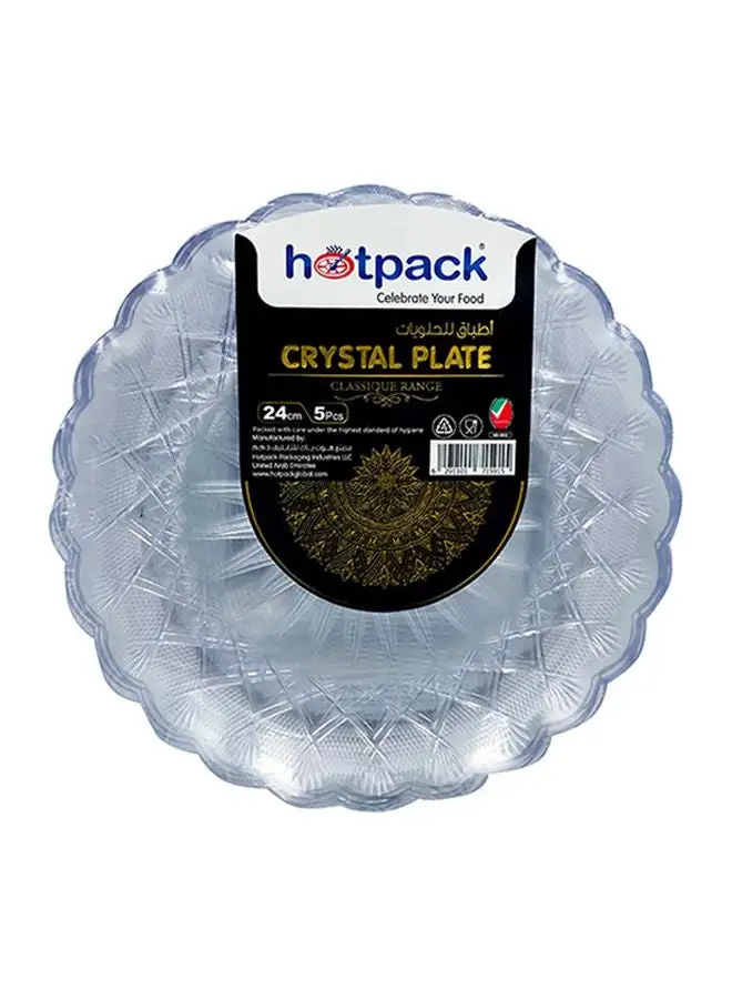Hotpack 5-Pieces Crystal Plate Clear 24cm