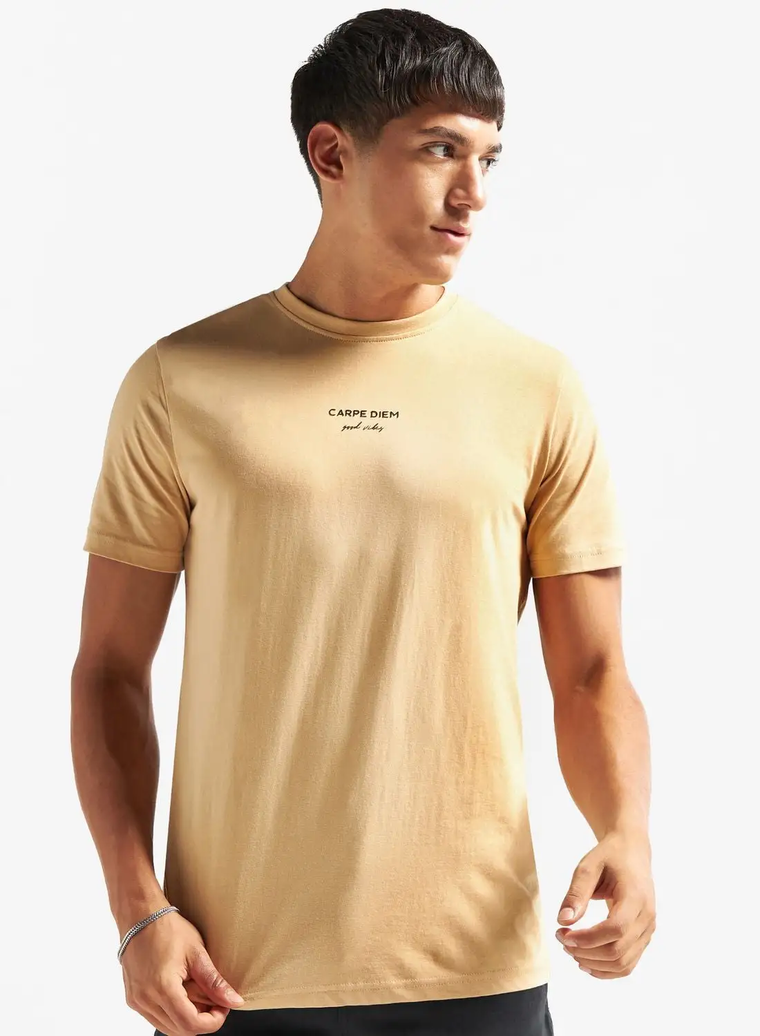 FAV Text Print Crew Neck T-Shirt