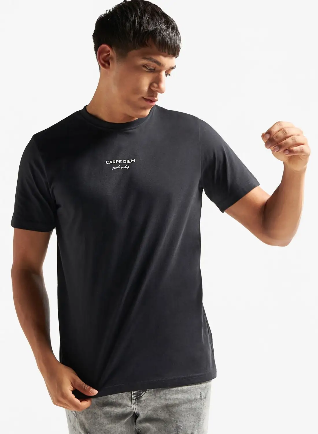 FAV Text Print Crew Neck T-Shirt