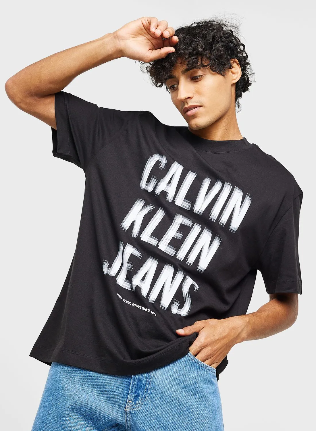 Calvin Klein Jeans Illusion Logo Crew Neck T-Shirt