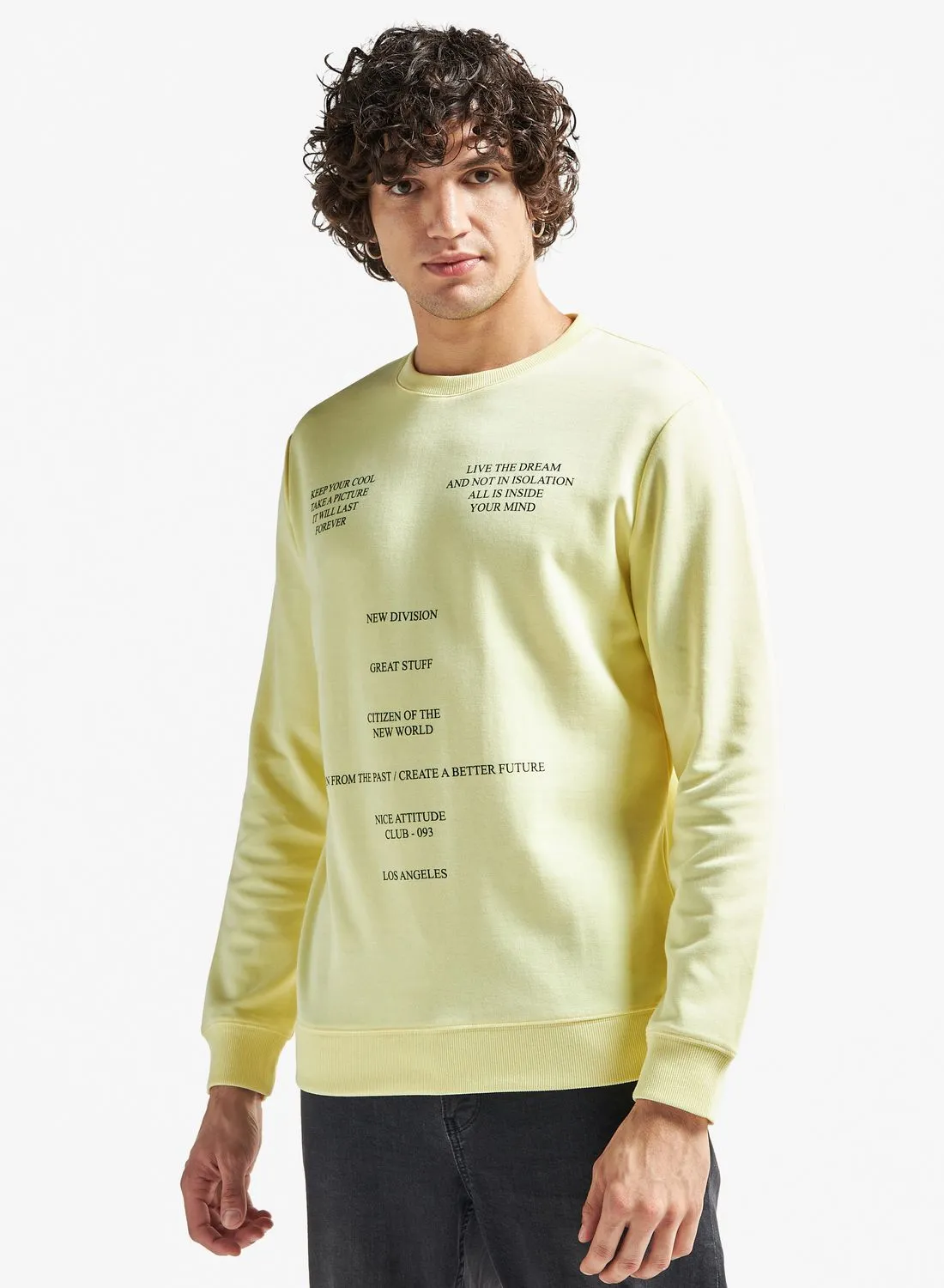 FAV Text Print Crew Neck Sweatshirt