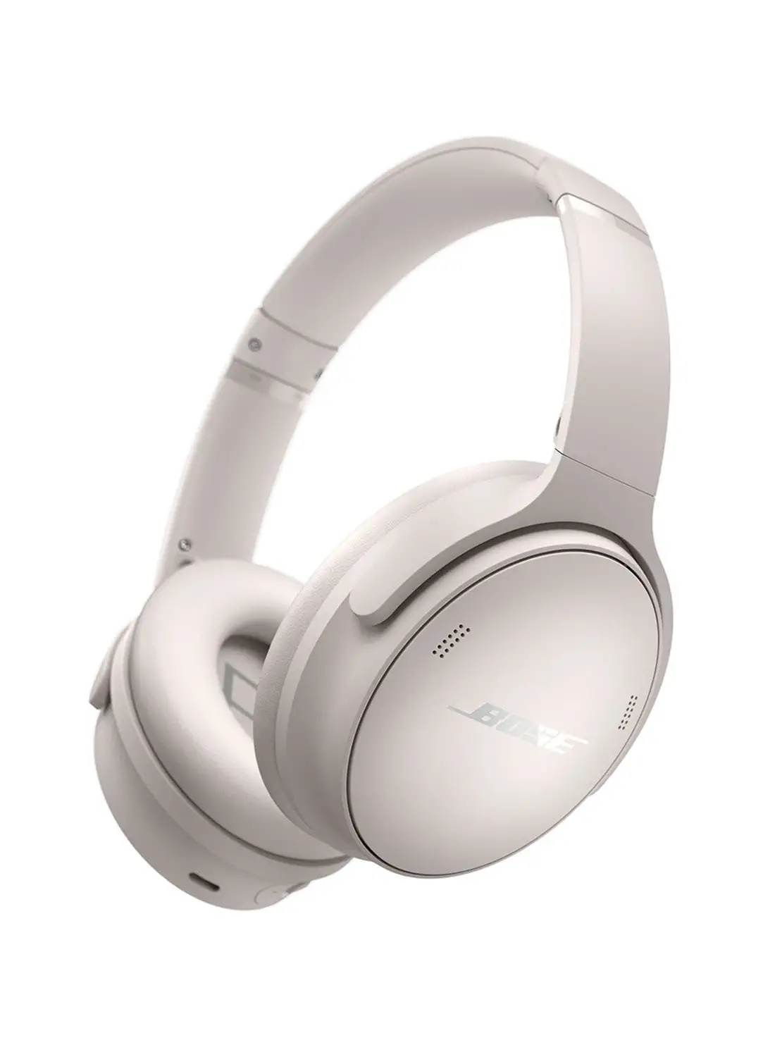 سماعات رأس Bose QuietComfort اللاسلكية المانعة للضوضاء، سماعات رأس بلوتوث فوق الأذن مع عمر بطارية يصل إلى 24 ساعة، أبيض