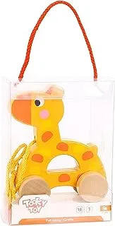 لعبة Tooky Toy Wooden Giraffe Pull Along