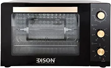 Edison Double Glass Electric Oven 45L Black