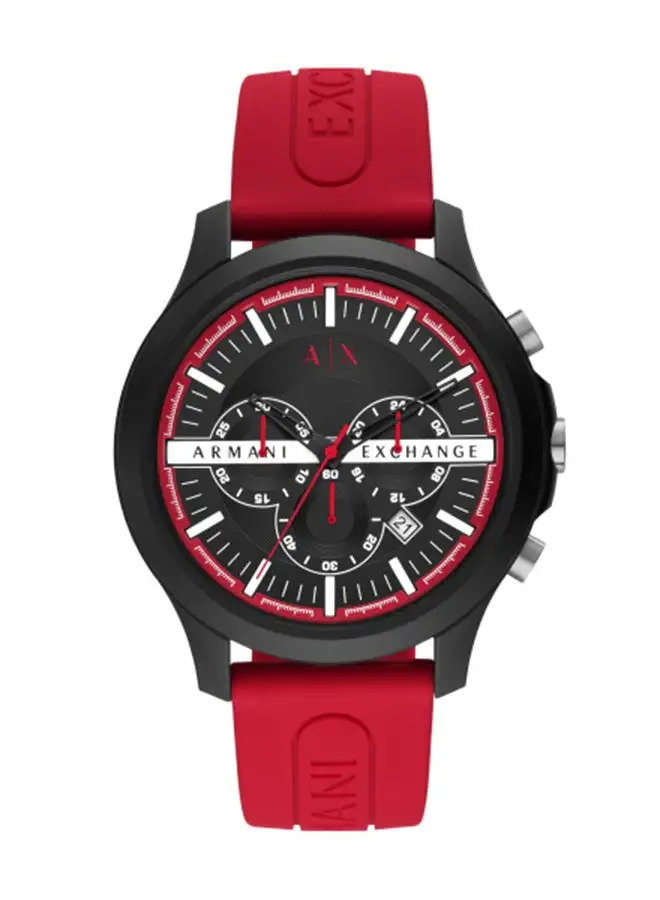Armani Exchange Men Analog Round Shape Silicone Wrist Watch AX2436 - 46 Mm