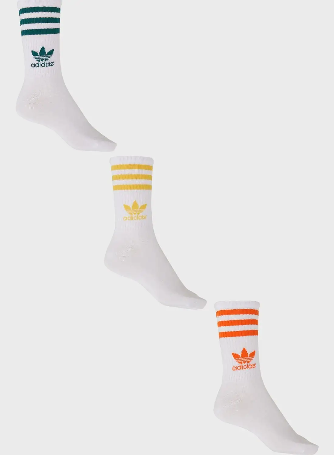 adidas Originals 3 Pack 3 Stripes Crew Socks