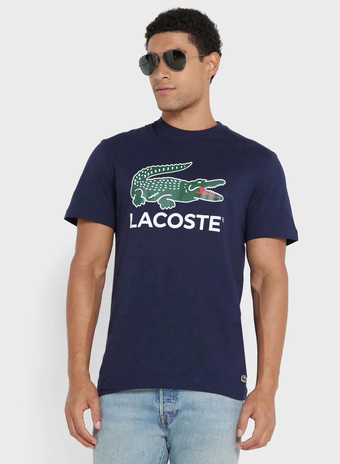 LACOSTE Graphic Crew Neck T-Shirt