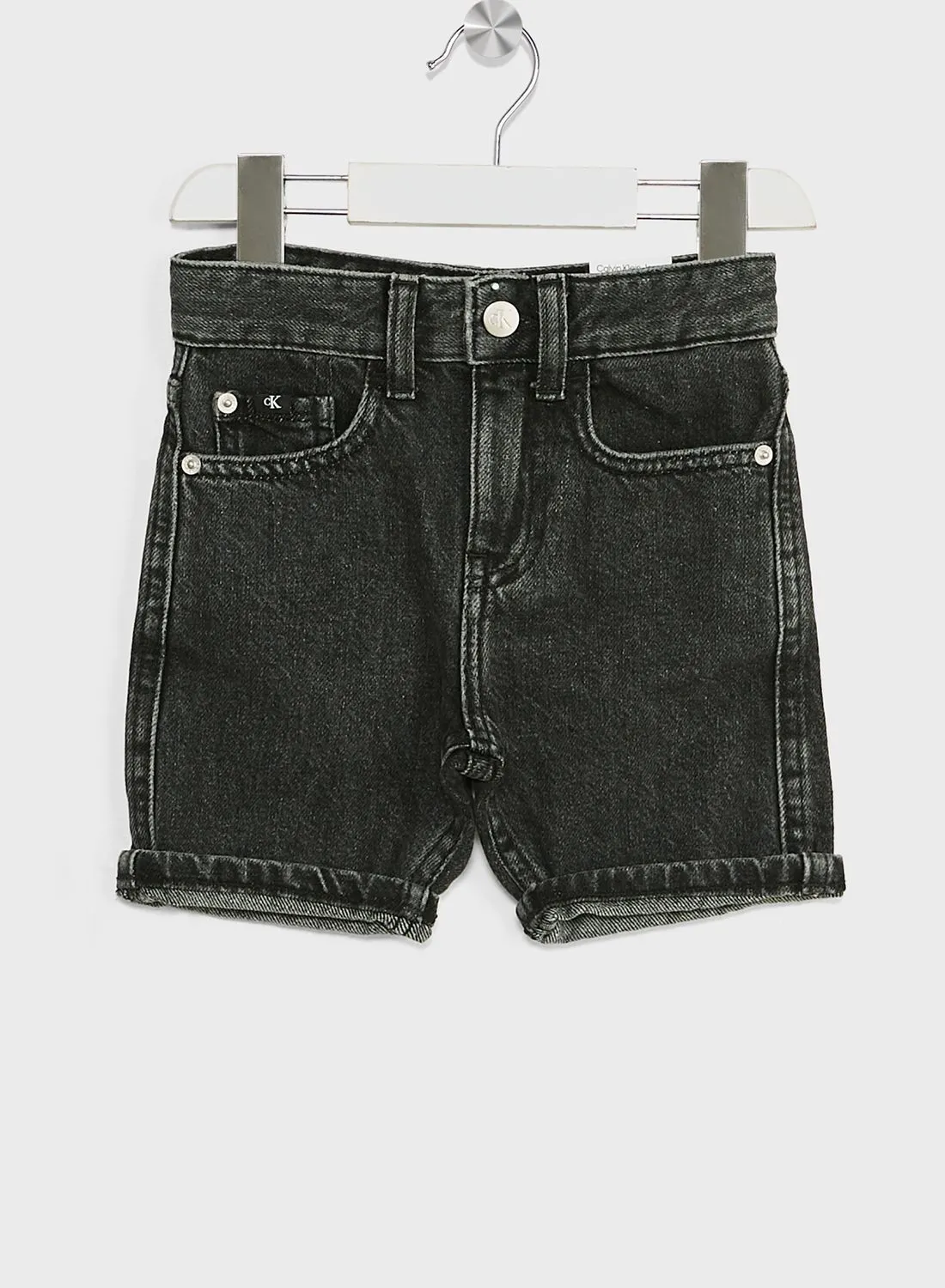 Calvin Klein Jeans Kids Rinse Wash Straight Fit Shorts