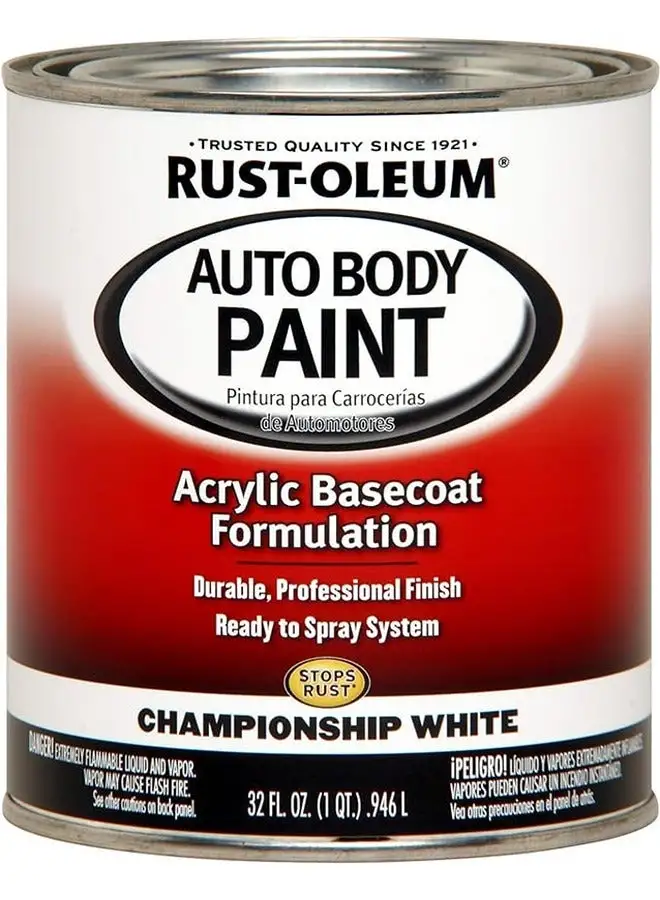 RUST-OLEUM Rust-Oleum Automotive 253501 32-Ounce Autobody Paint Quart, Championship White