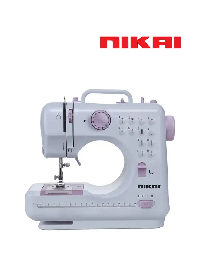 NIKAI Mini Multi-Function Household Sewing Machine Built In Stitch Patterns NHSM505 White