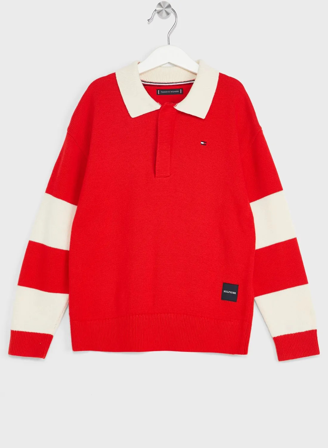 TOMMY HILFIGER Youth Color Block Rugby Sweater