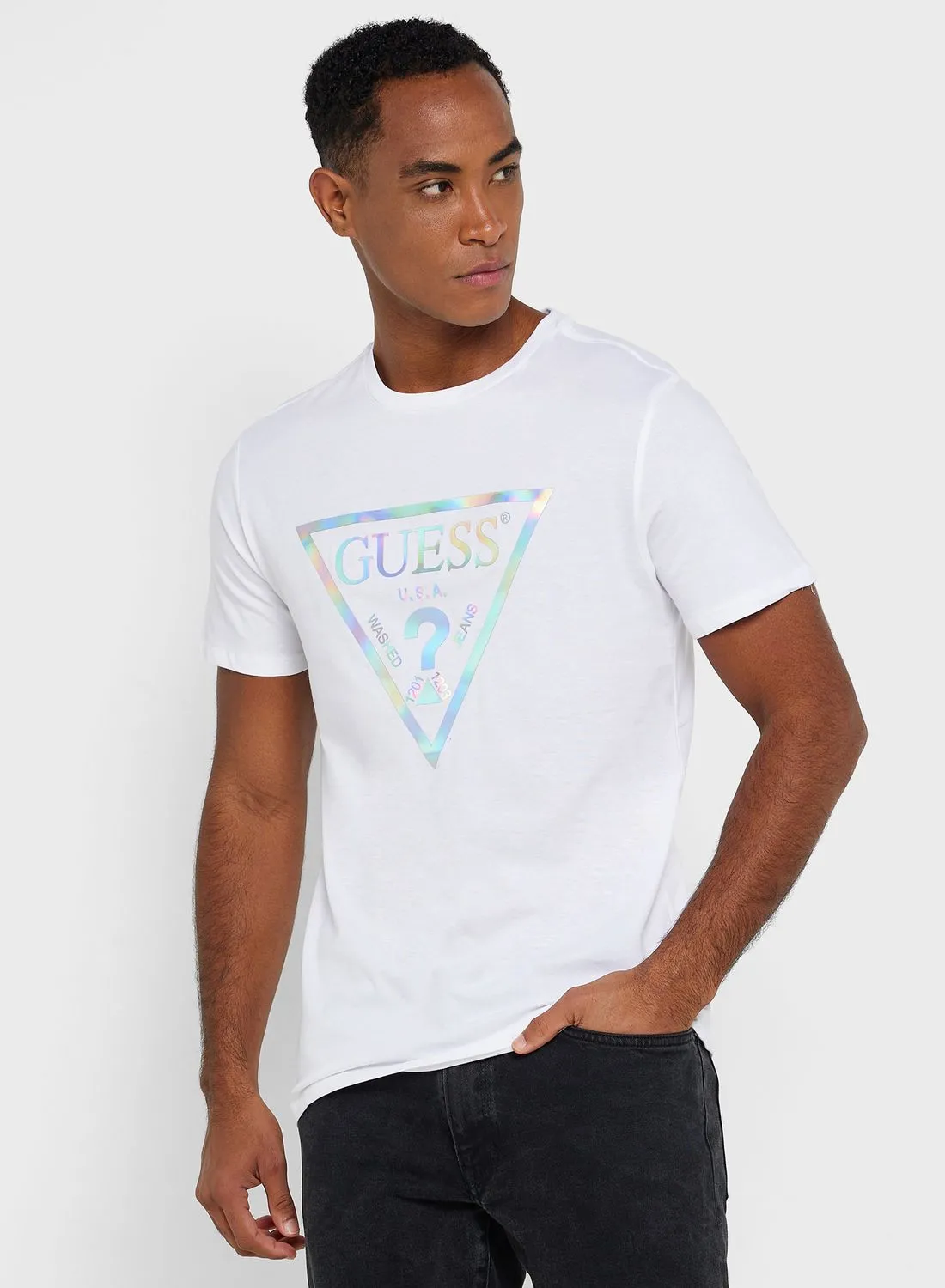 GUESS Graphic Crew Neck T-Shirt