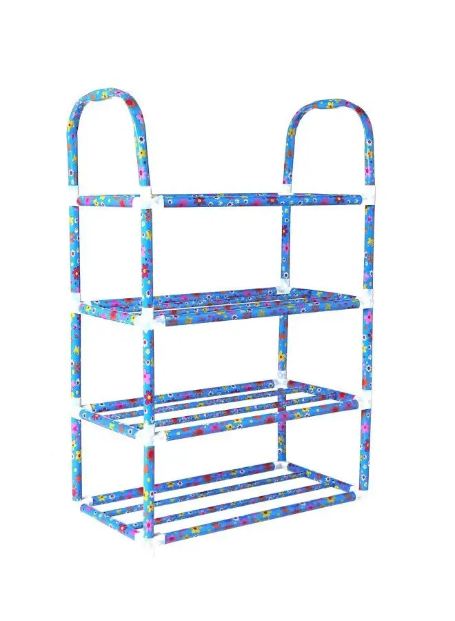 LAWAZIM 4-Shelf Shoe Rack Blue/Pink/Orange 22x42x64cm