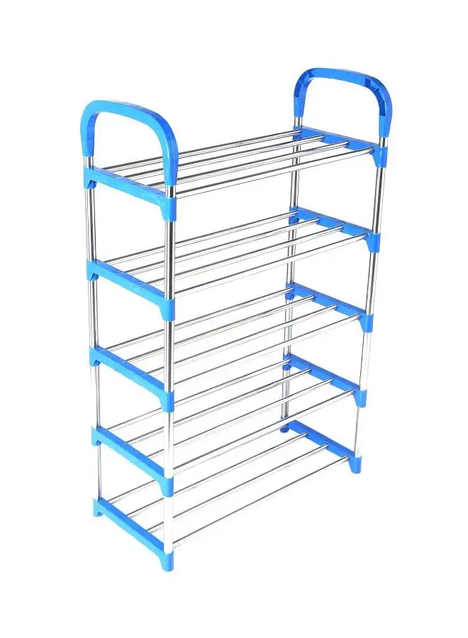 LAWAZIM 5-Shelf Shoe Rack Blue/Silver