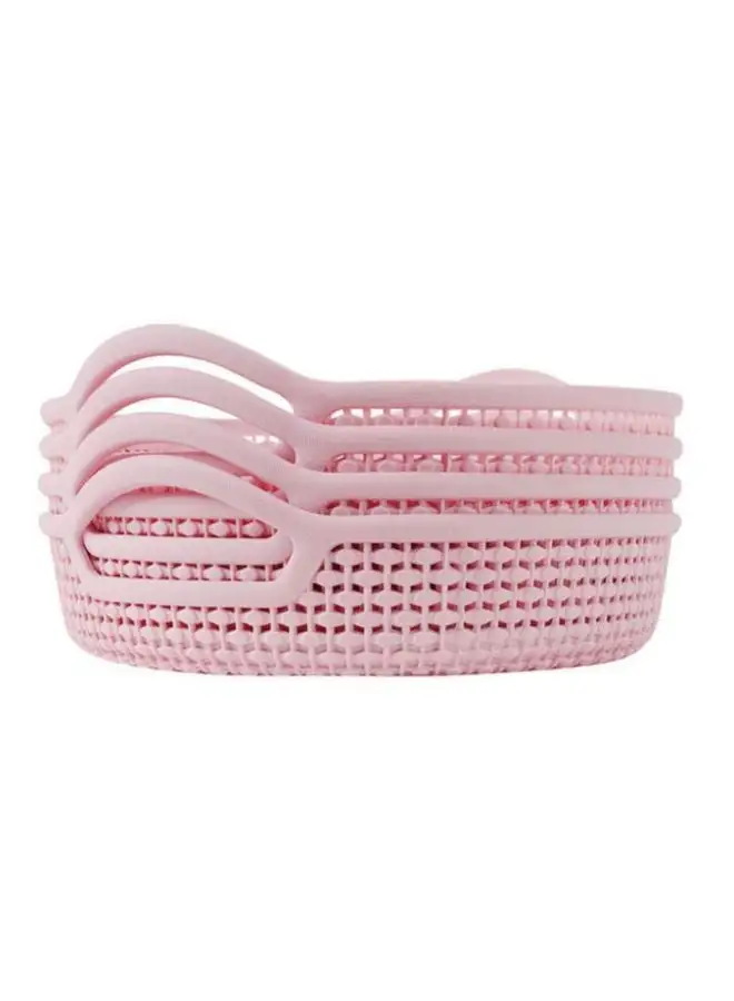 LAWAZIM 4-Piece Round Fruit Baskets Pink