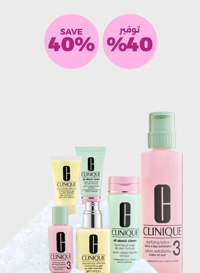 CLINIQUE Great Skin Everywhere Skincare Set: For Oily Skin, Savings 40%