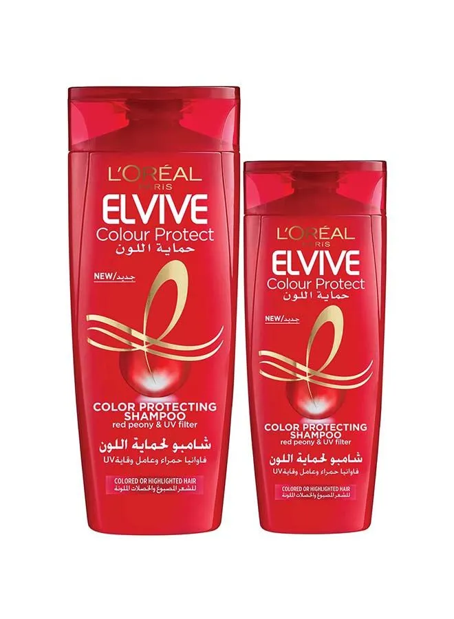 L'OREAL PARIS Elvive Colour Protect Shampoo 600ml + Shampoo 400ml For Normal to Dry Hair