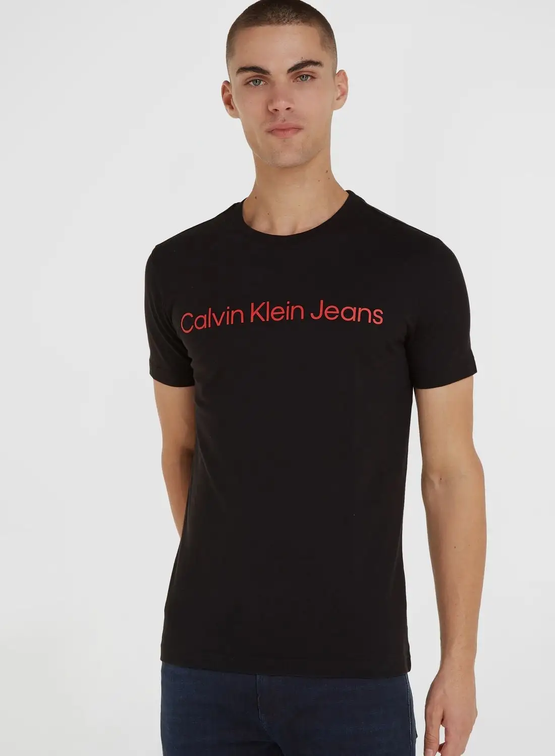 Calvin Klein Jeans Logo Print Crew Neck T-Shirt