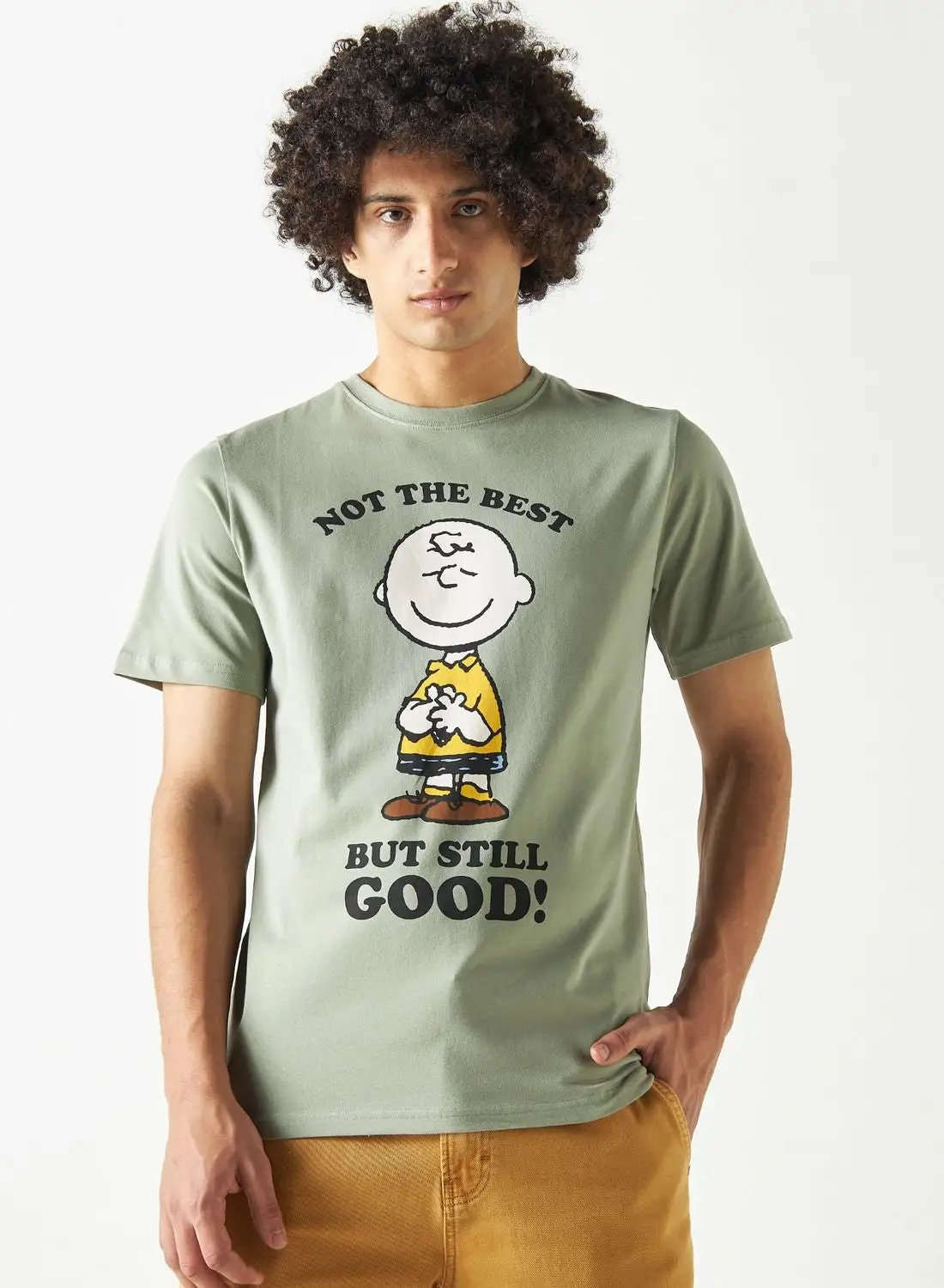 SP Characters Peanuts Print Crew Neck T-Shirt