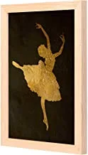 LOWHA golden black ballet dancer Wall Art with Pan Wood framed Ready to hang for home, bed room, office living room Home decor hand made wooden color 23 x 33cm By LOWHA