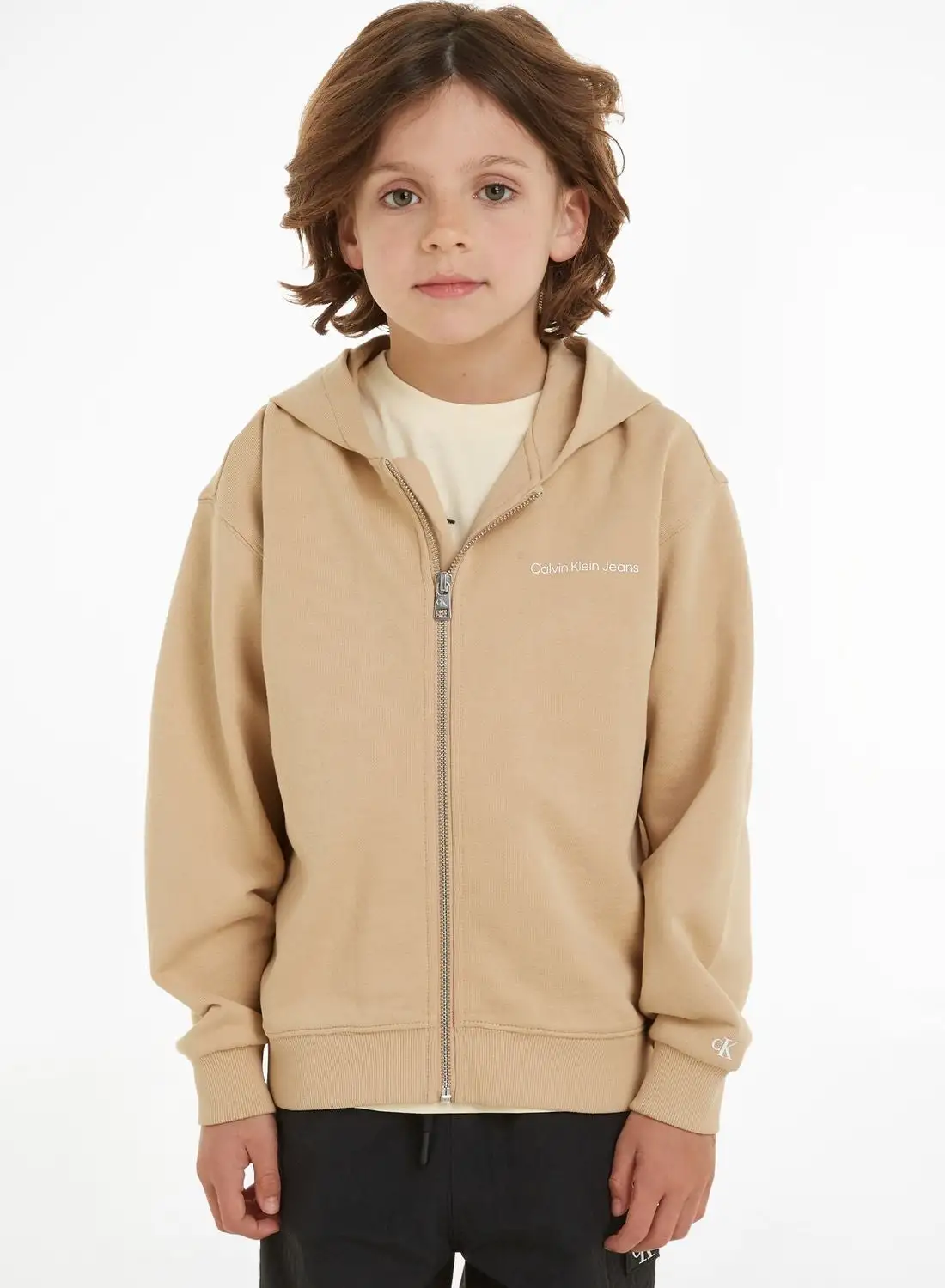 Calvin Klein Jeans Kids Logo Zip Through Hoodie