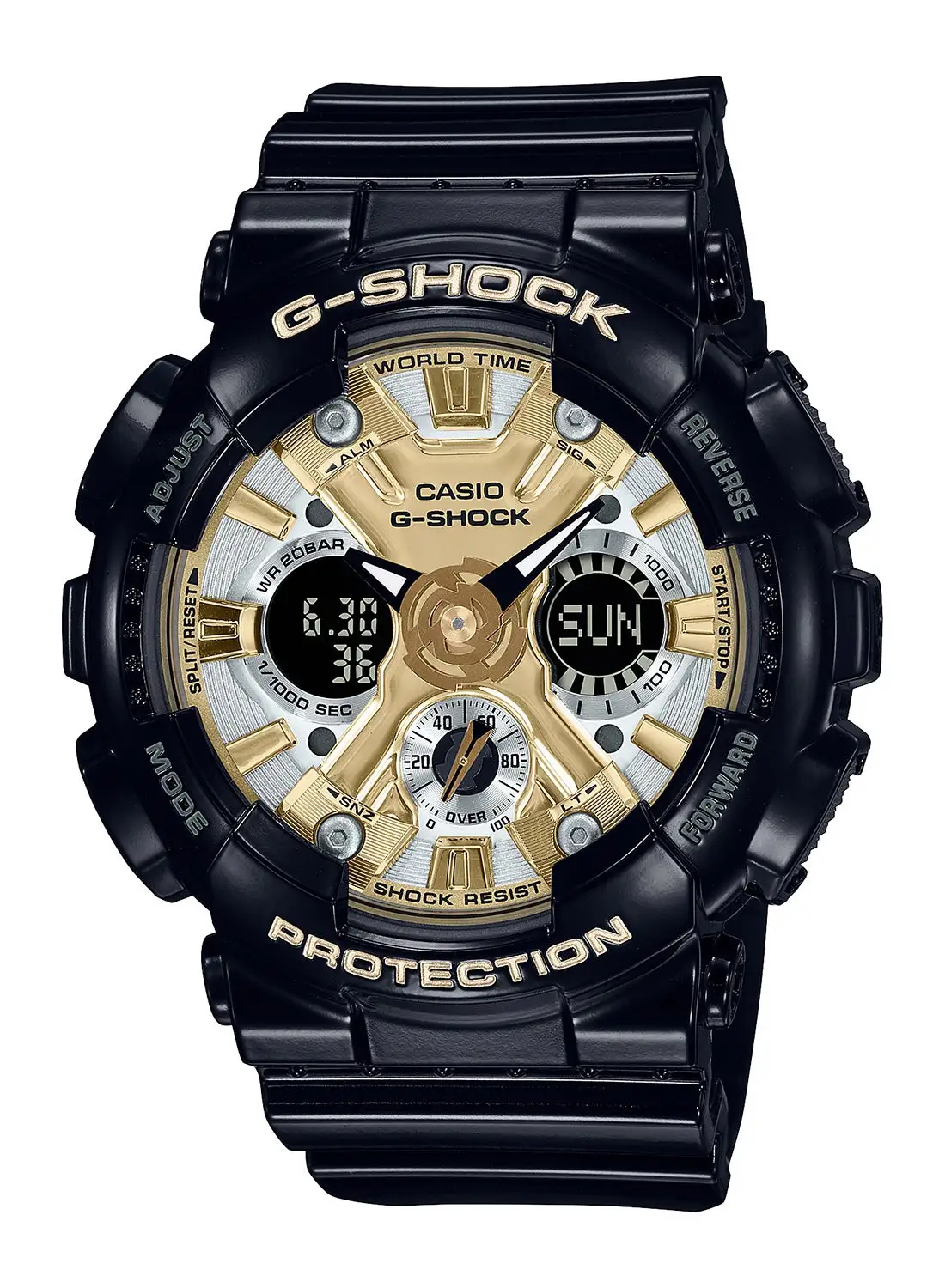 جي شوك ساعة يد نسائية انالوج+رقمية راتنج GMA-S120GB-1ADR - 38 ملم