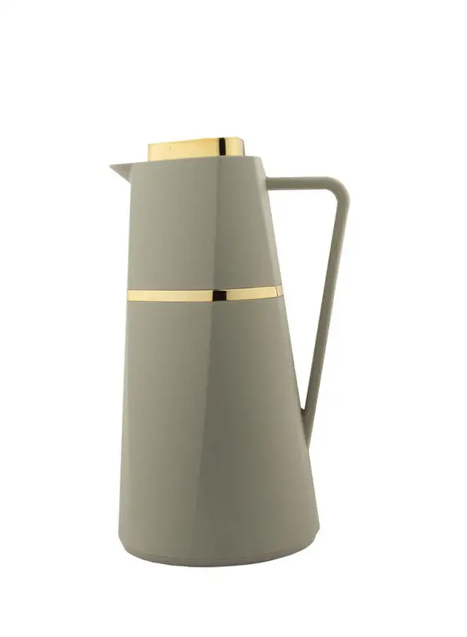 Alsaif Deva Coffee And Tea Vacuum Flask 1.0 Liter Light Gray/Gold
