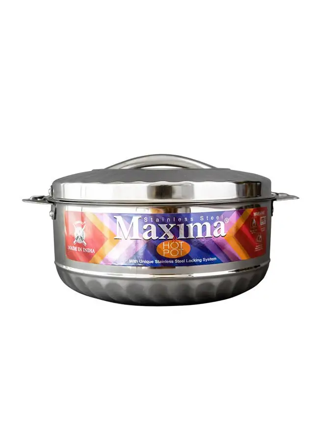 Maxima Maxima Hotpot Casserole With Two Handles Steel Made Of High-Quality Stainless Steel Material  Insulated Bowl Great Bowl For Holiday And Dinner  Keeps Food Hot And Fresh For Long Hours 1.0 Liter