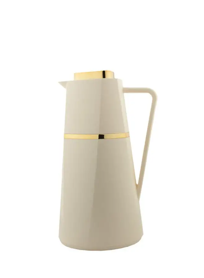 Alsaif Deva Coffee And Tea Vacuum Flask 1.0 Liter Ivory/Gold