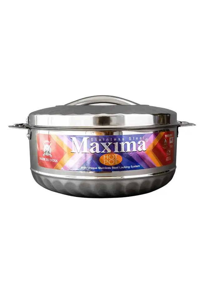 Maxima Maxima Hotpot Casserole With Two Handles Steel Made Of High-Quality Stainless Steel Material  Insulated Bowl Great Bowl For Holiday And Dinner  Keeps Food Hot And Fresh For Long Hours 1.5 Liter