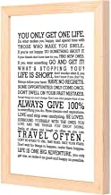 LOWHA you only get one life Wall Art with Pan Wood framed Ready to hang for home, bed room, office living room Home decor hand made wooden color 23 x 33cm By LOWHA