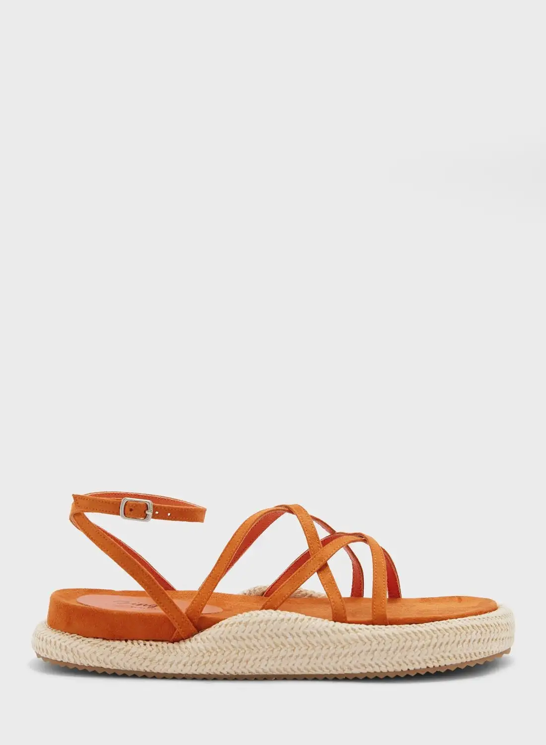 Ginger Strappy Faux Suede Flat Sandals