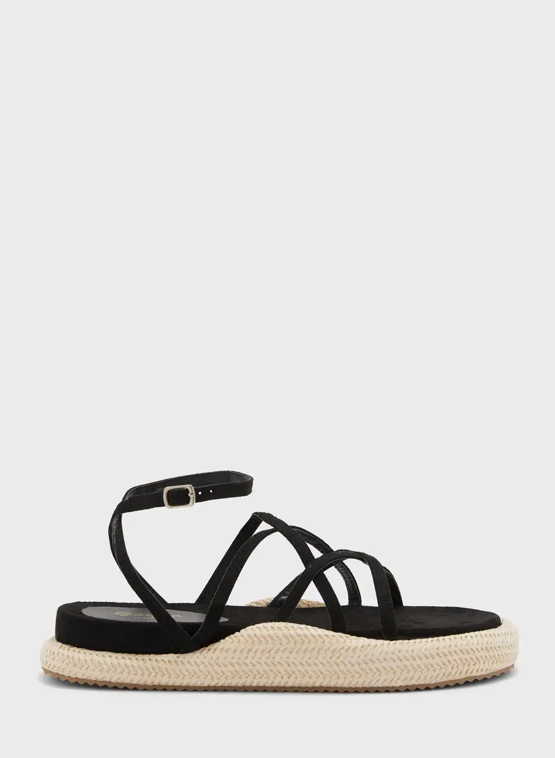 Ginger Strappy Faux Suede Flat Sandals