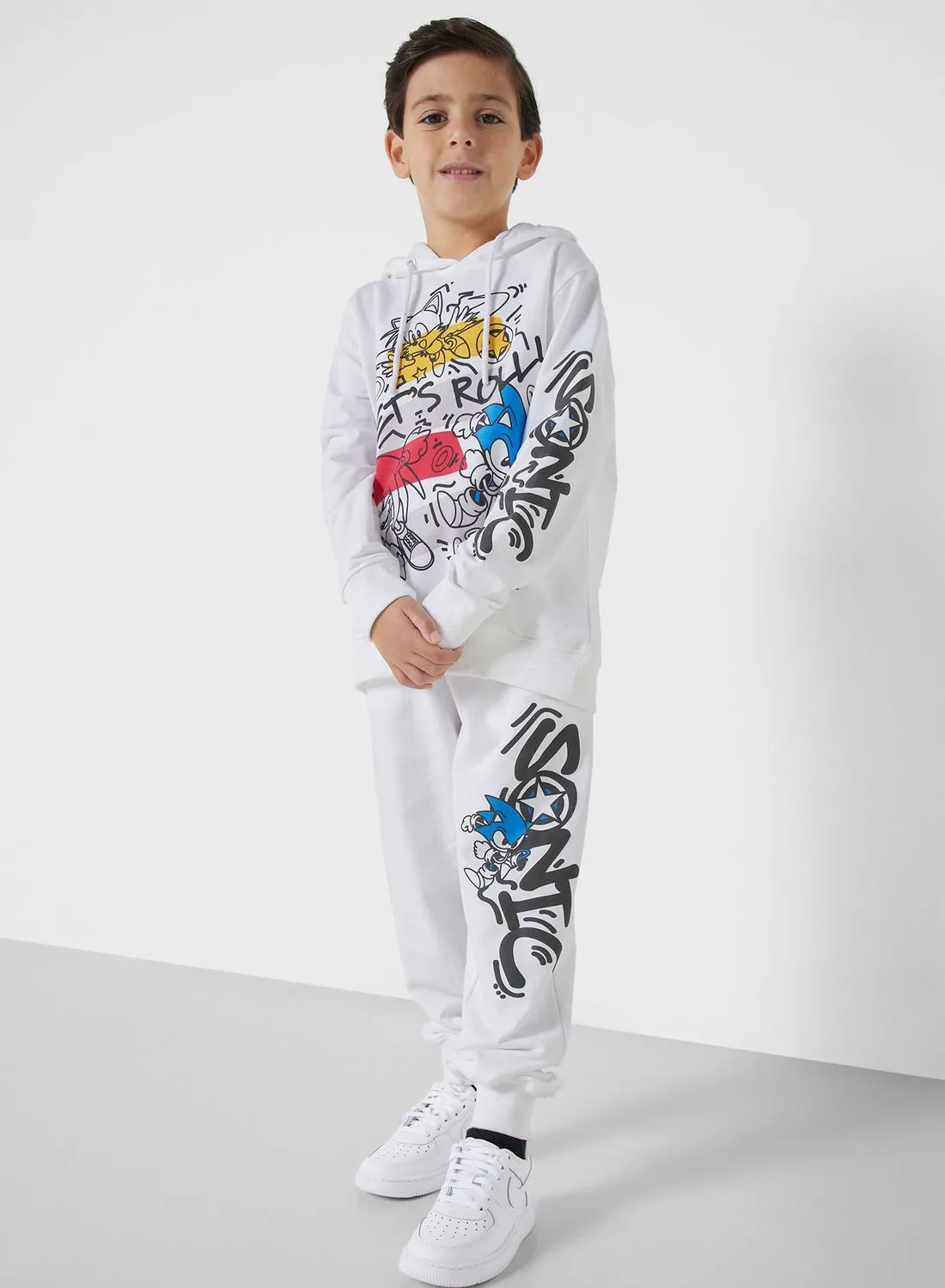 SONIC Boys Sonic Printed Hoodie And Jogger Set