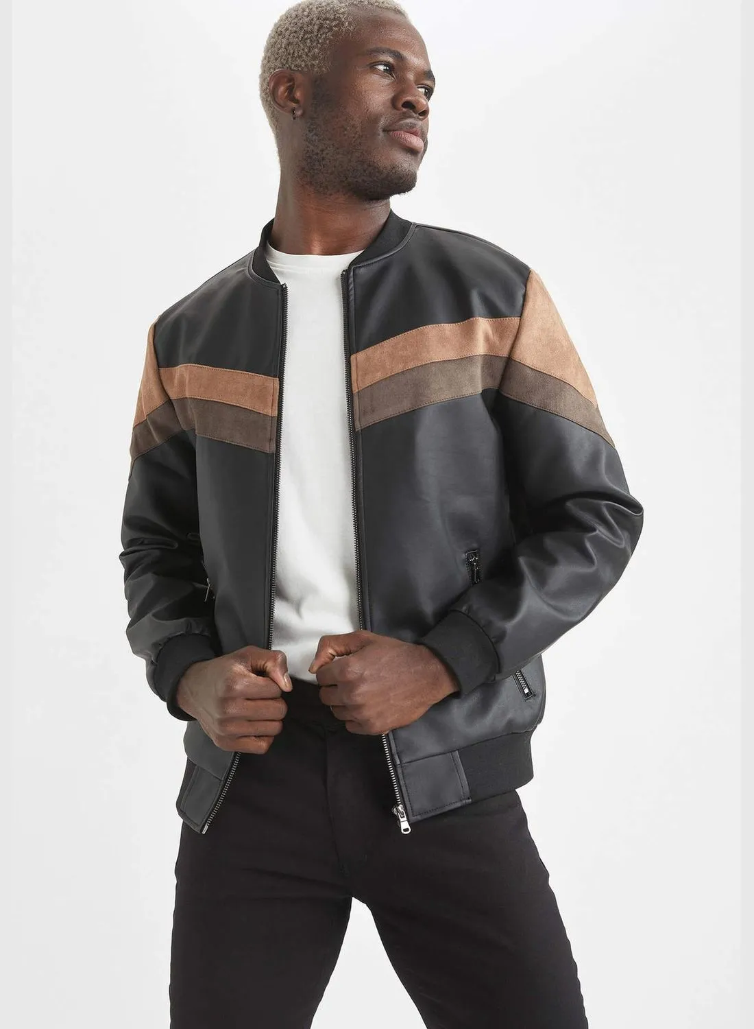DeFacto Long Sleeve Block Colour Zippered Jacket